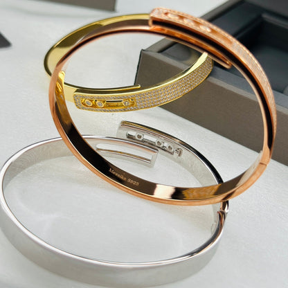 [Triumph Jewelry]Move Noa Rose Gold Pavé Diamond Bangle Bracelet
