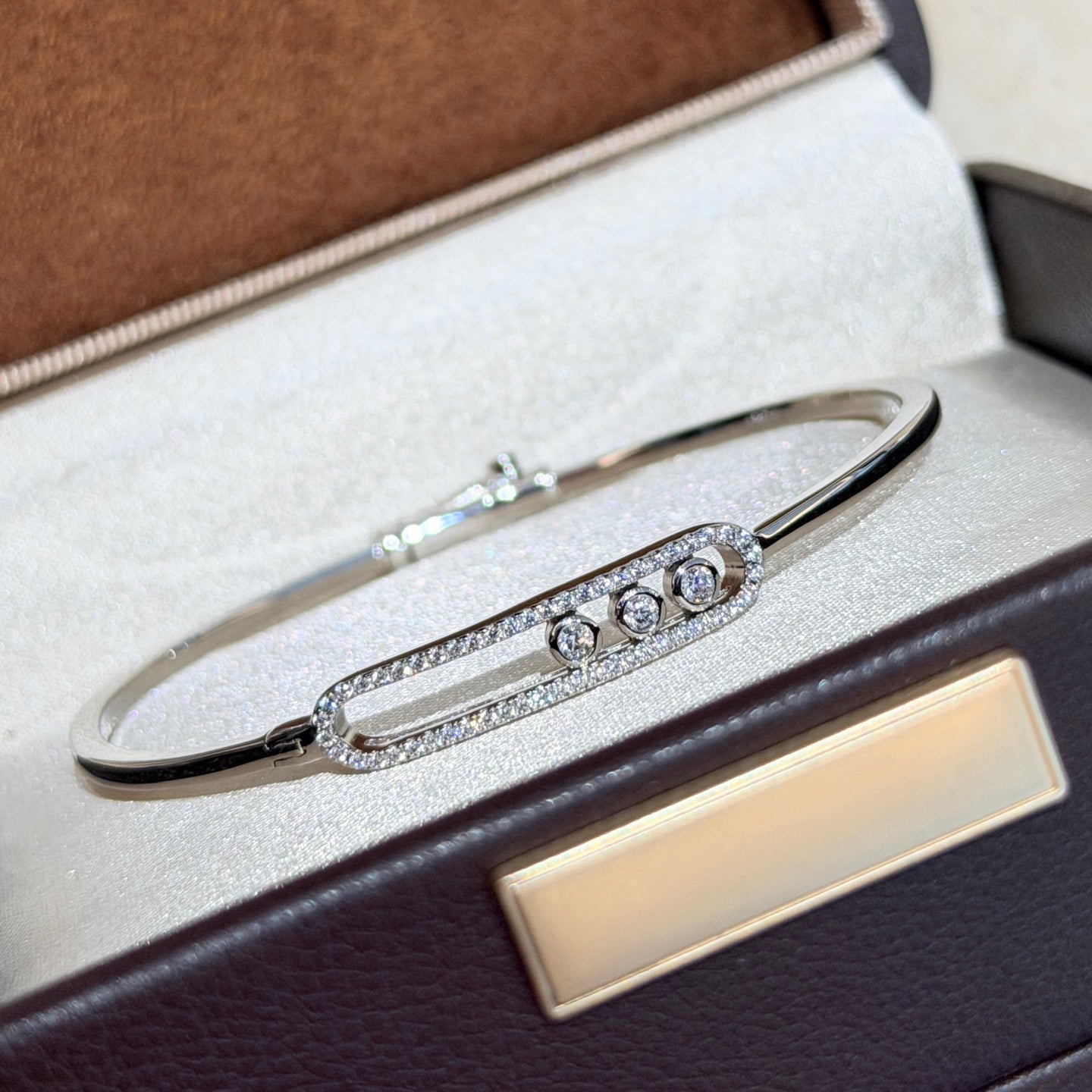 [Triumph Jewelry]Move Pavé Diamond Bangle Bracelet M