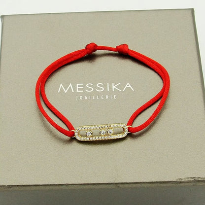 [Triumph Jewelry]Messika Care(s) pink cord pavé bracelet