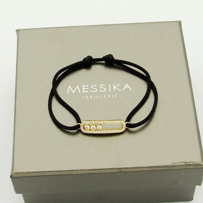 [Triumph Jewelry]Messika Care(s) pink cord pavé bracelet