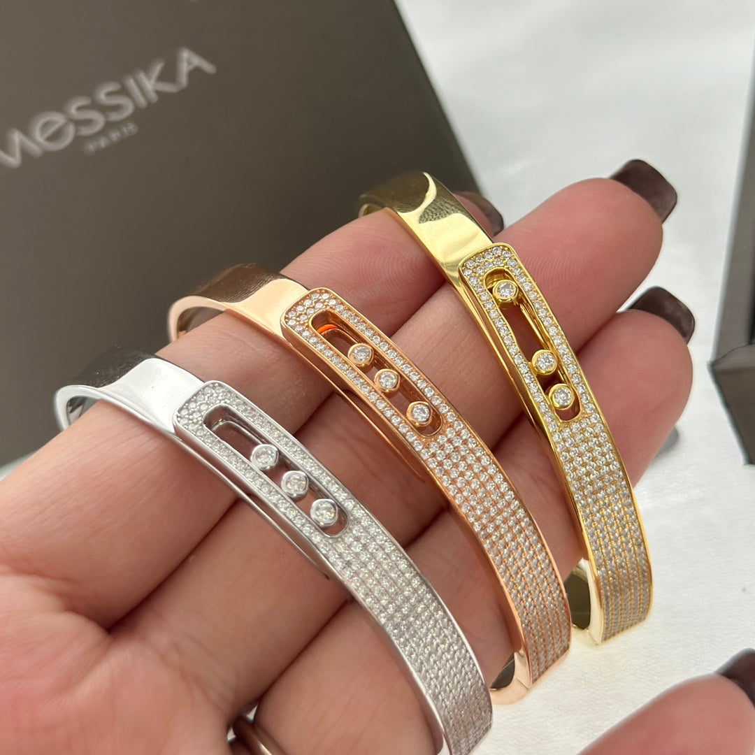 [Triumph Jewelry]Move Noa Rose Gold Pavé Diamond Bangle Bracelet