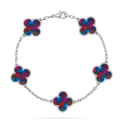 [Triumph Jewelry]CLOVER 5 MOTIF COLOR GEMSTONES BRACELET COLLECTION