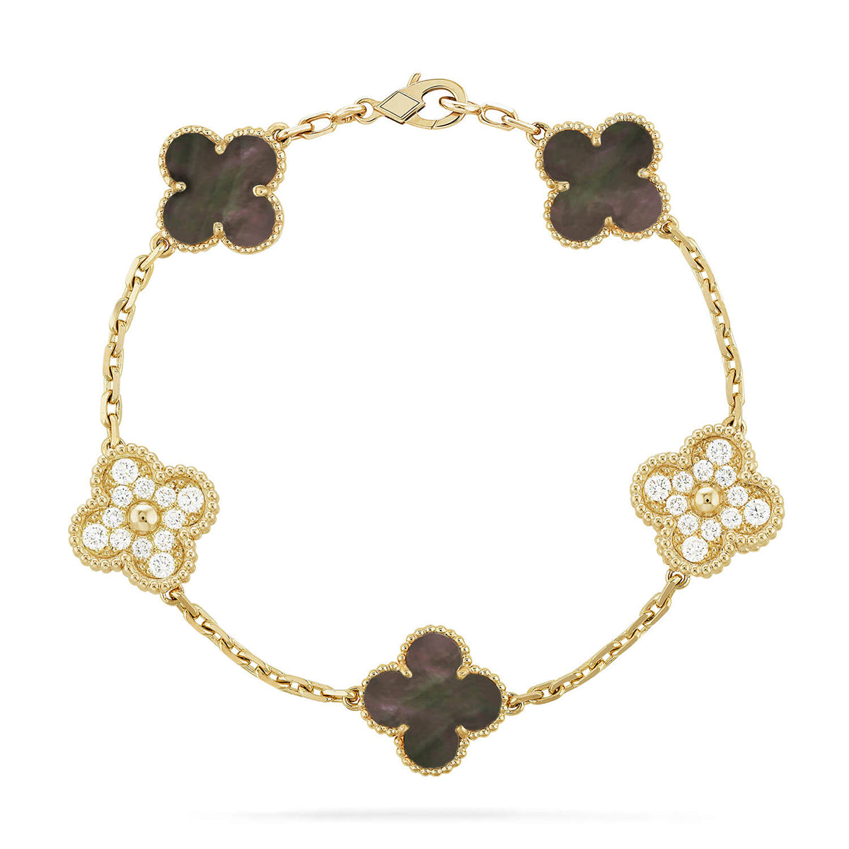 [Triumph Jewelry] CLOVER 5 MOTIF GRAY MOP BRACELET COLLECTION