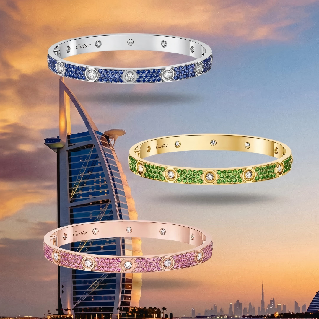 [Triumph Jewelry]2026 PAVE GEMSTONE LOVE BRACELET 6.1MM 10 DIAMONDS