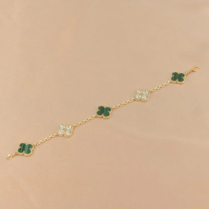 [Triumph Jewelry] CLOVER 5 MOTIF MALACHITE BRACELET COLLECTION