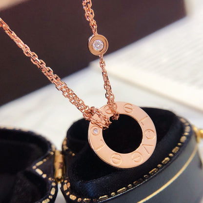 [Triumph Jewelry]LOVE NECKLACE 16MM 2 DIAMONDS