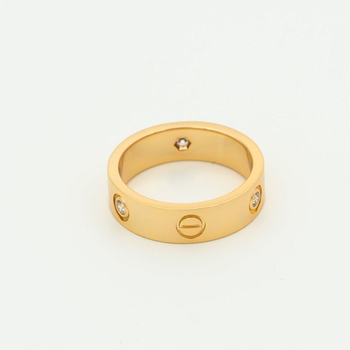 [Triumph Jewelry]LOVE RING 5.5MM 3 DIAMONDS PINK GOLD