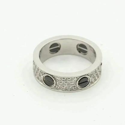 [Triumph Jewelry]LOVE RING 5.5MM DIAMONDS PAVED CERAMIC