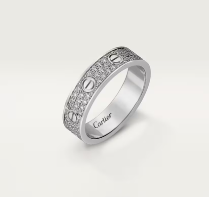 [Triumph Jewelry]LOVE RING 4mm-wide full-diamond ring silver