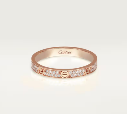 [Triumph Jewelry]LOVE RING 2.6mm-wide full-diamond ring Rose Gold