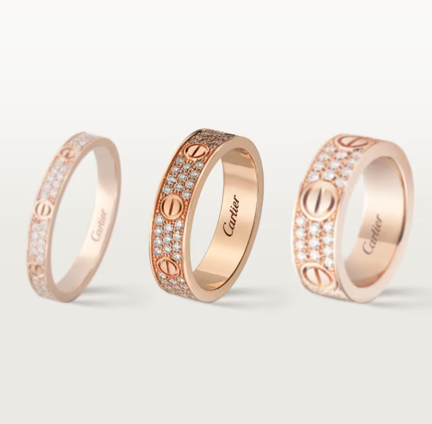 [Triumph Jewelry]LOVE RING 4mm-wide full-diamond ring Rose Gold