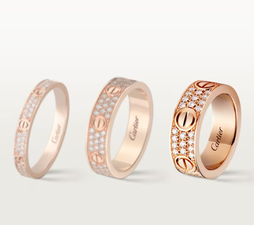 [Triumph Jewelry]LOVE RING 6.5mm-wide full-diamond ring Rose Gold