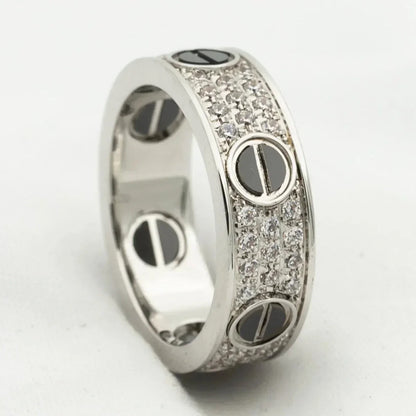 [Triumph Jewelry]LOVE RING 5.5MM DIAMONDS PAVED CERAMIC