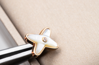 [Triumph Jewelry]JEUX DE WHITE MOP PINK GOLD DIAMOND EARRINGS