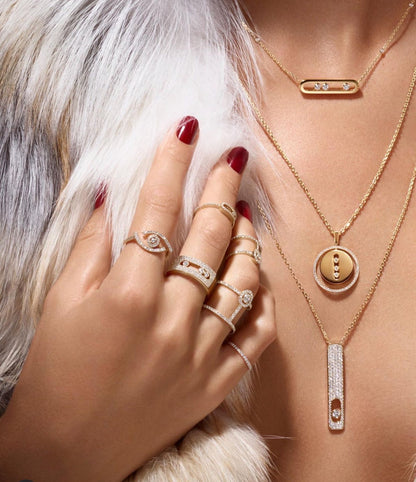 [Triumph Jewelry]LUCKY MOVE PM NECKLACE PINK GOLD DIAMOND