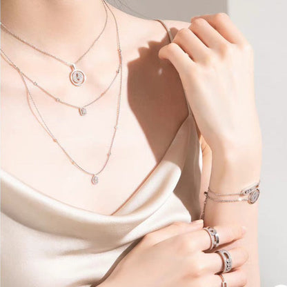 [Triumph Jewelry]LUCKY MOVER PM PAVED NECKLACE