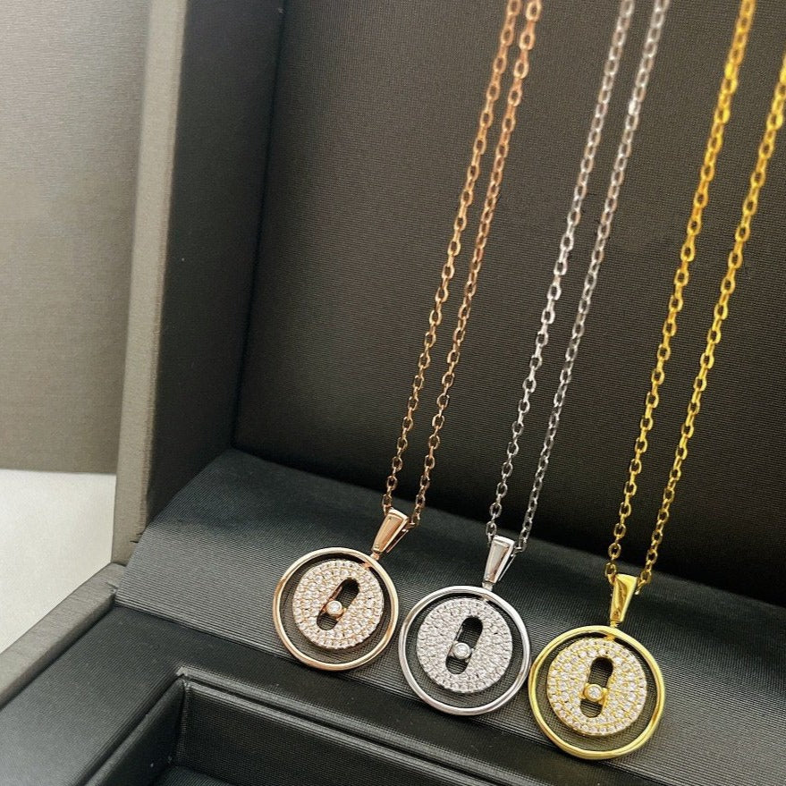 [Triumph Jewelry]LUCKY MOVER PM PAVED NECKLACE