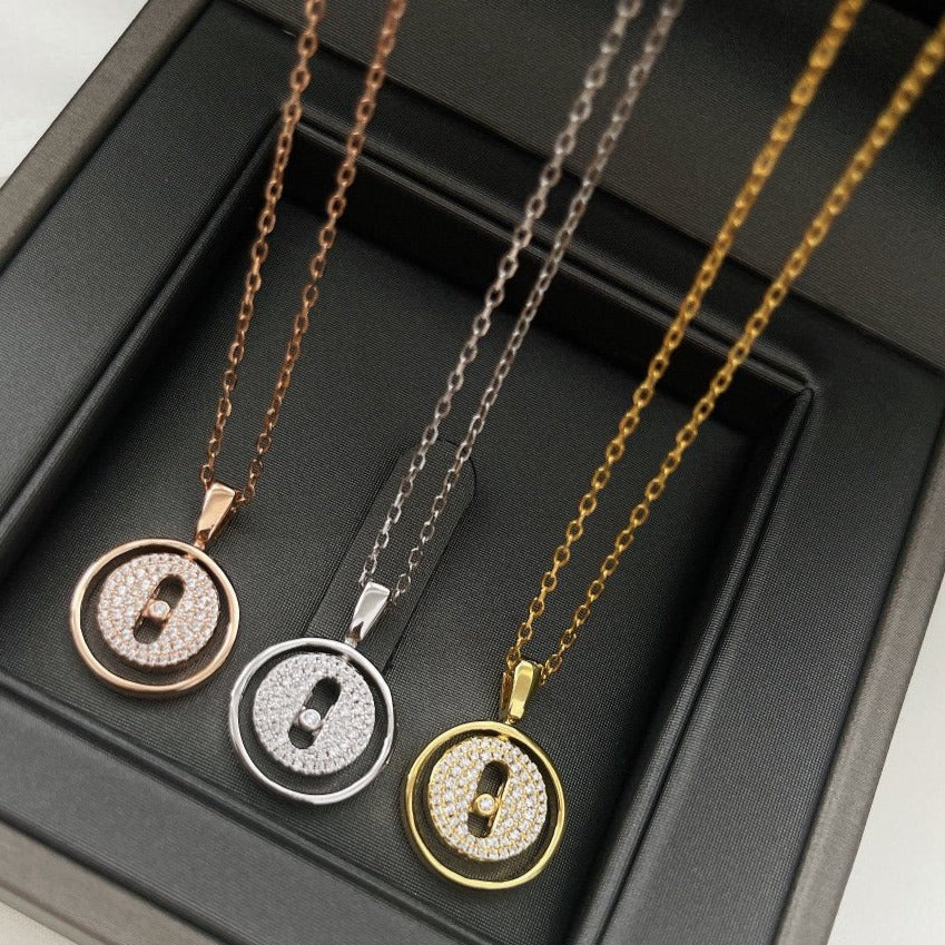 [Triumph Jewelry]LUCKY MOVER PM PAVED NECKLACE
