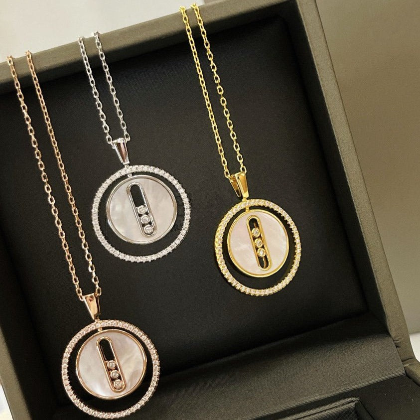 [Triumph Jewelry]LUCKY MOVE MM NACRE BLANCHE DIAMOND NECKLACE