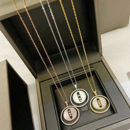 [Triumph Jewelry]LUCKY MOVE MM NACRE BLANCHE DIAMOND NECKLACE