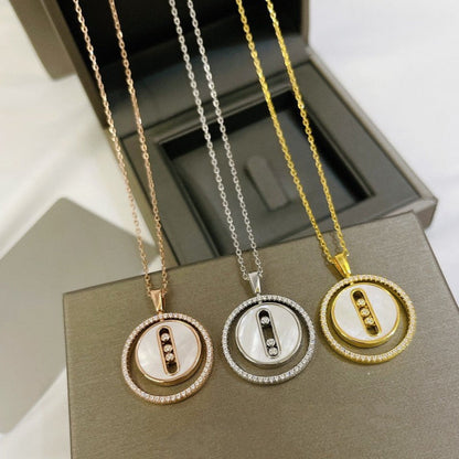 [Triumph Jewelry]LUCKY MOVE MM NACRE BLANCHE DIAMOND NECKLACE