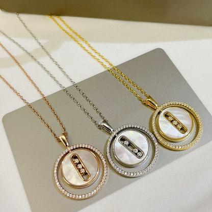 [Triumph Jewelry]LUCKY MOVE MM NACRE BLANCHE DIAMOND NECKLACE
