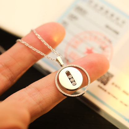 [Triumph Jewelry]LUCKY MOVE MM SILVER DIAMOND NECKLACE