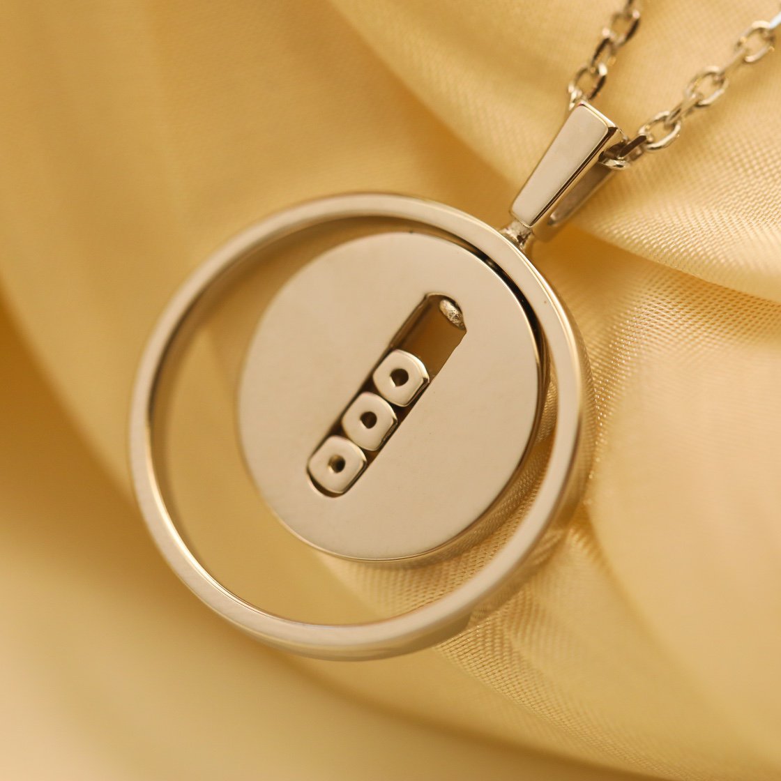[Triumph Jewelry]LUCKY MOVE MM SILVER DIAMOND NECKLACE