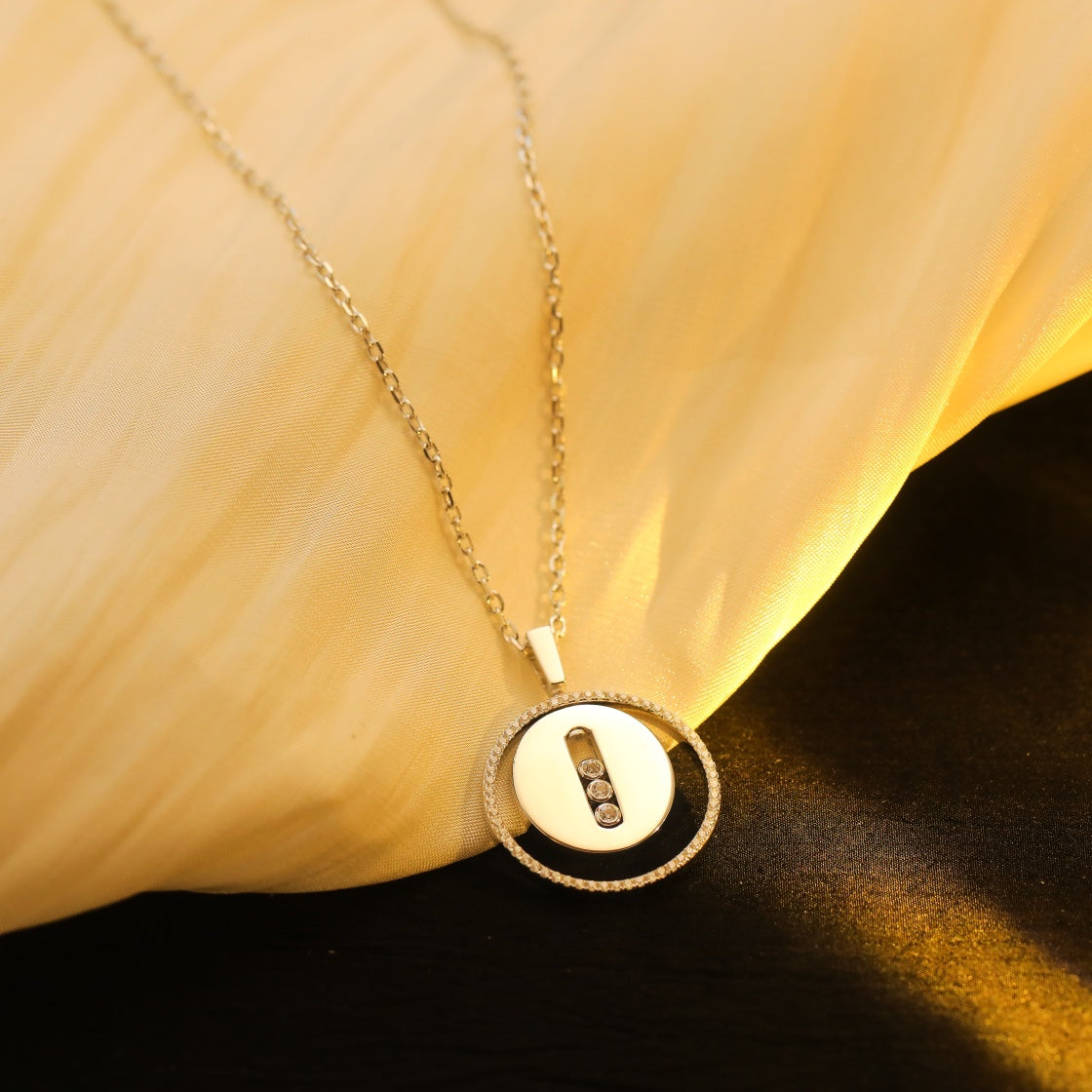 [Triumph Jewelry]LUCKY MOVE MM SILVER DIAMOND NECKLACE