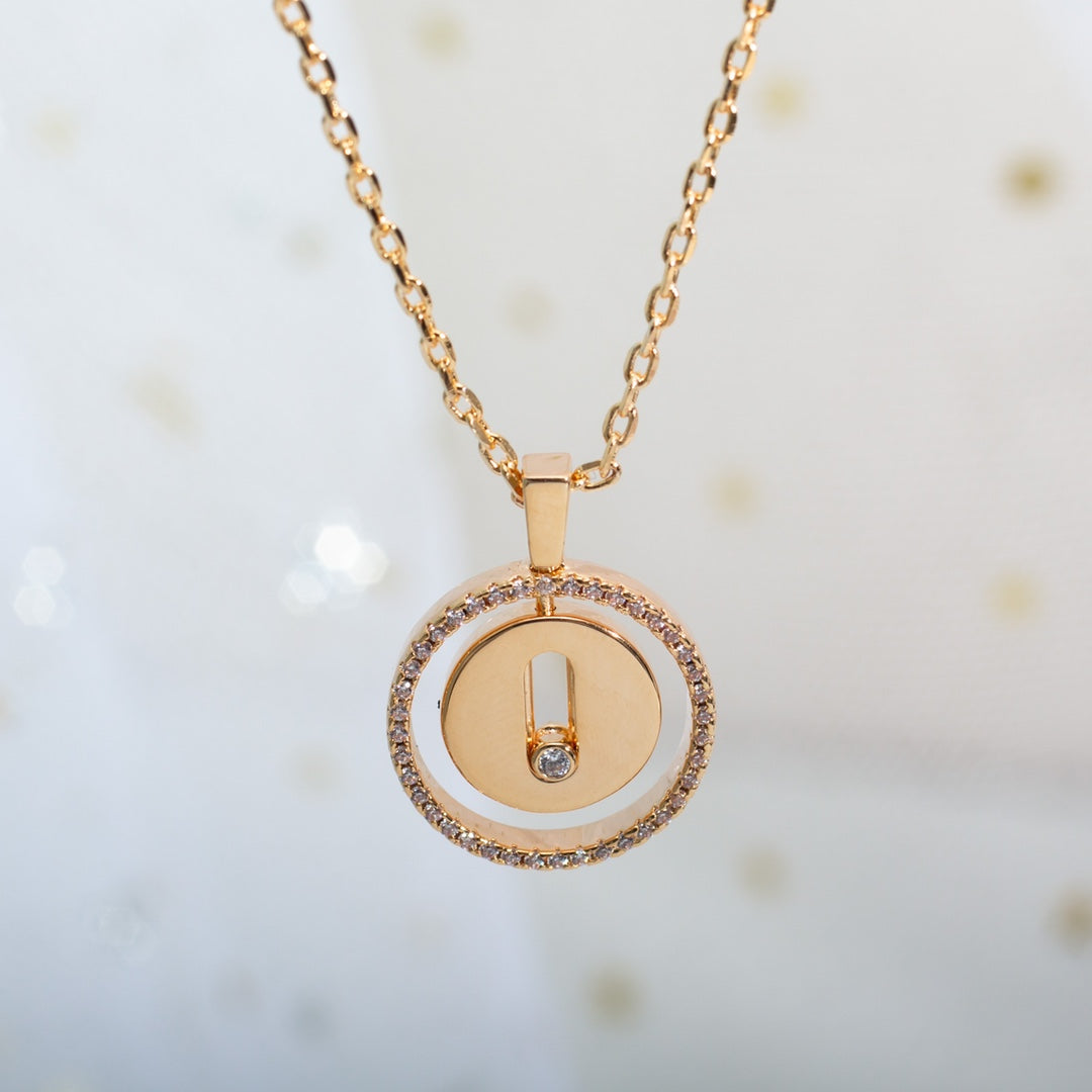 [Triumph Jewelry]LUCKY MOVE PM NECKLACE PINK GOLD DIAMOND