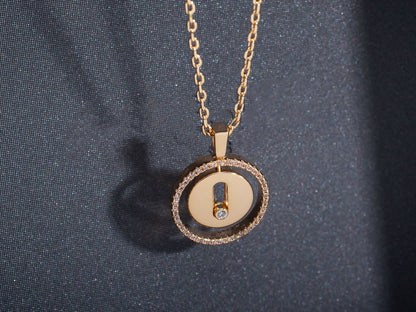 [Triumph Jewelry]LUCKY MOVE PM NECKLACE PINK GOLD DIAMOND