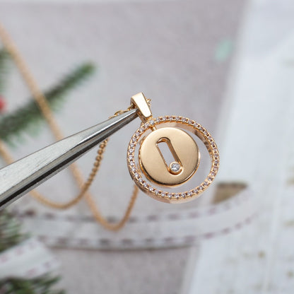 [Triumph Jewelry]LUCKY MOVE PM NECKLACE PINK GOLD DIAMOND