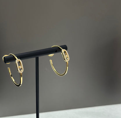 [Triumph Jewelry]CREOLES MOVE UNO PM DIAMOND EARRINGS