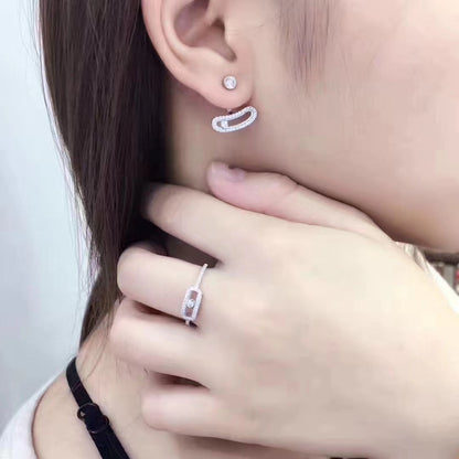 [Triumph Jewelry]MOVE UNO SILVER DIAMOND EARRINGS