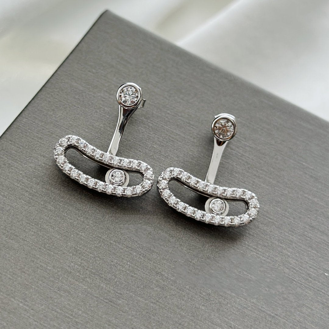 [Triumph Jewelry]MOVE UNO SILVER DIAMOND EARRINGS