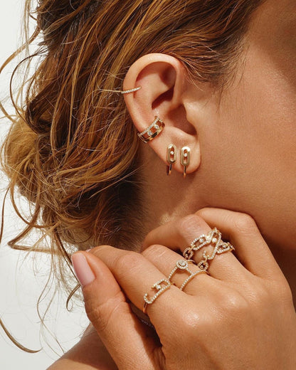 [Triumph Jewelry]CREOLES MOVE UNO MINI 1 DIAMOND EARRINGS