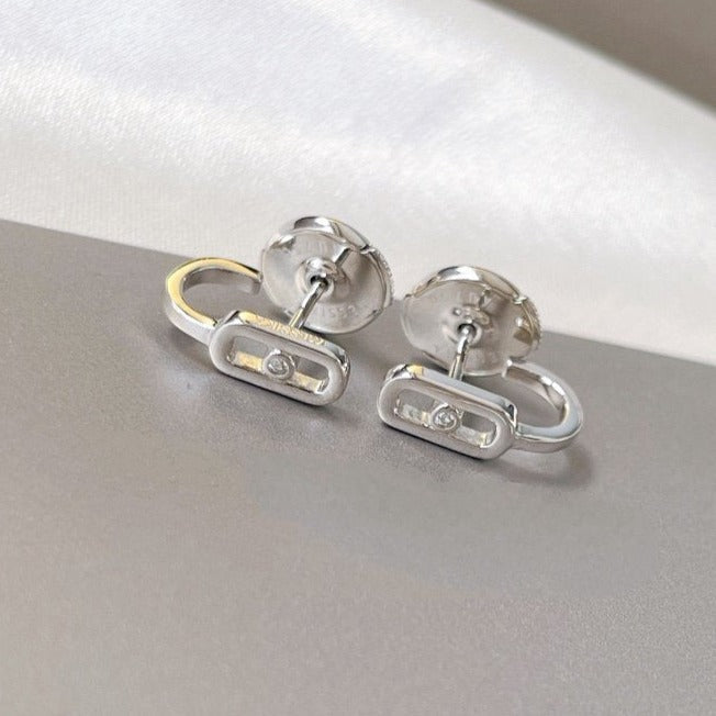 [Triumph Jewelry]CREOLES MOVE UNO MINI 1 DIAMOND EARRINGS