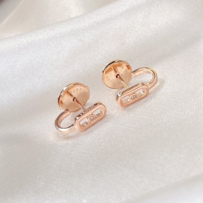 [Triumph Jewelry]CREOLES MOVE UNO MINI 1 DIAMOND EARRINGS
