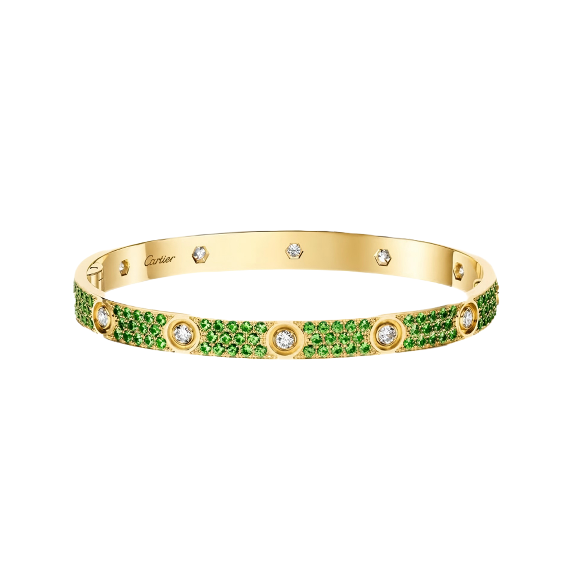[Triumph Jewelry]2026 PAVE GEMSTONE LOVE BRACELET 6.1MM 10 DIAMONDS