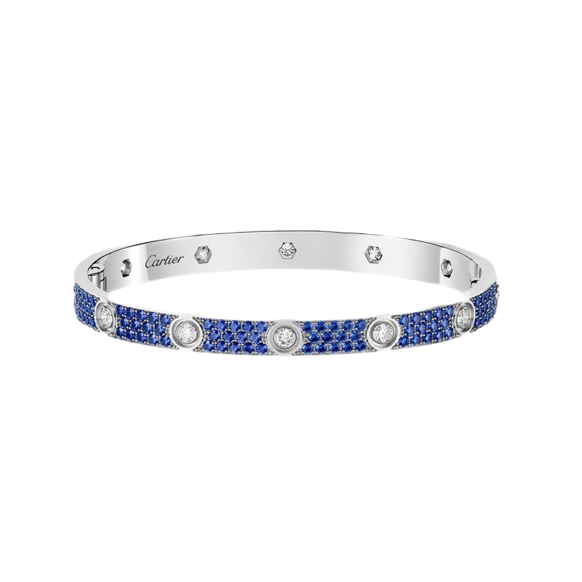 [Triumph Jewelry]2026 PAVE GEMSTONE LOVE BRACELET 6.1MM 10 DIAMONDS