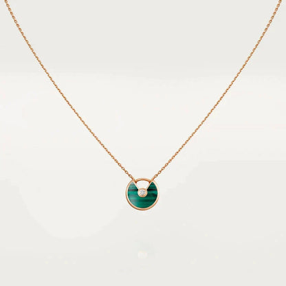 [Triumph Jewelry]AMULETTE ROSE GOLD MALACHITE NECKLACE