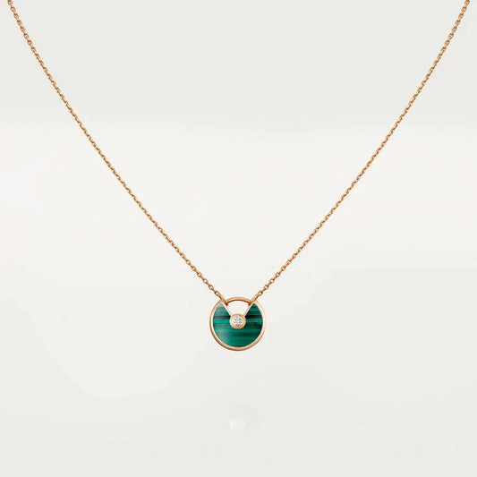 [Triumph Jewelry]AMULETTE ROSE GOLD MALACHITE NECKLACE