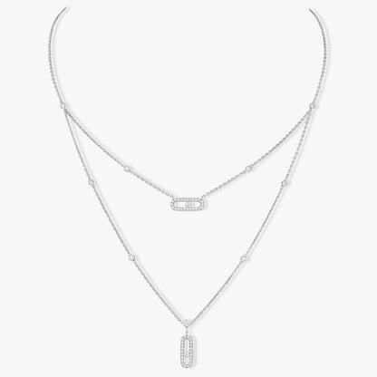 [Triumph Jewelry]MOVE 2 ROW DIAMOND NECKLACE