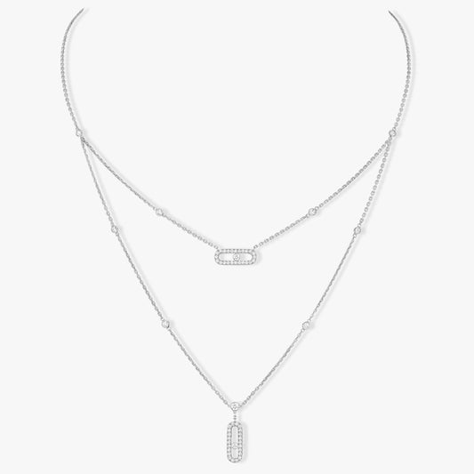 [Triumph Jewelry]MOVE 2 ROW DIAMOND NECKLACE