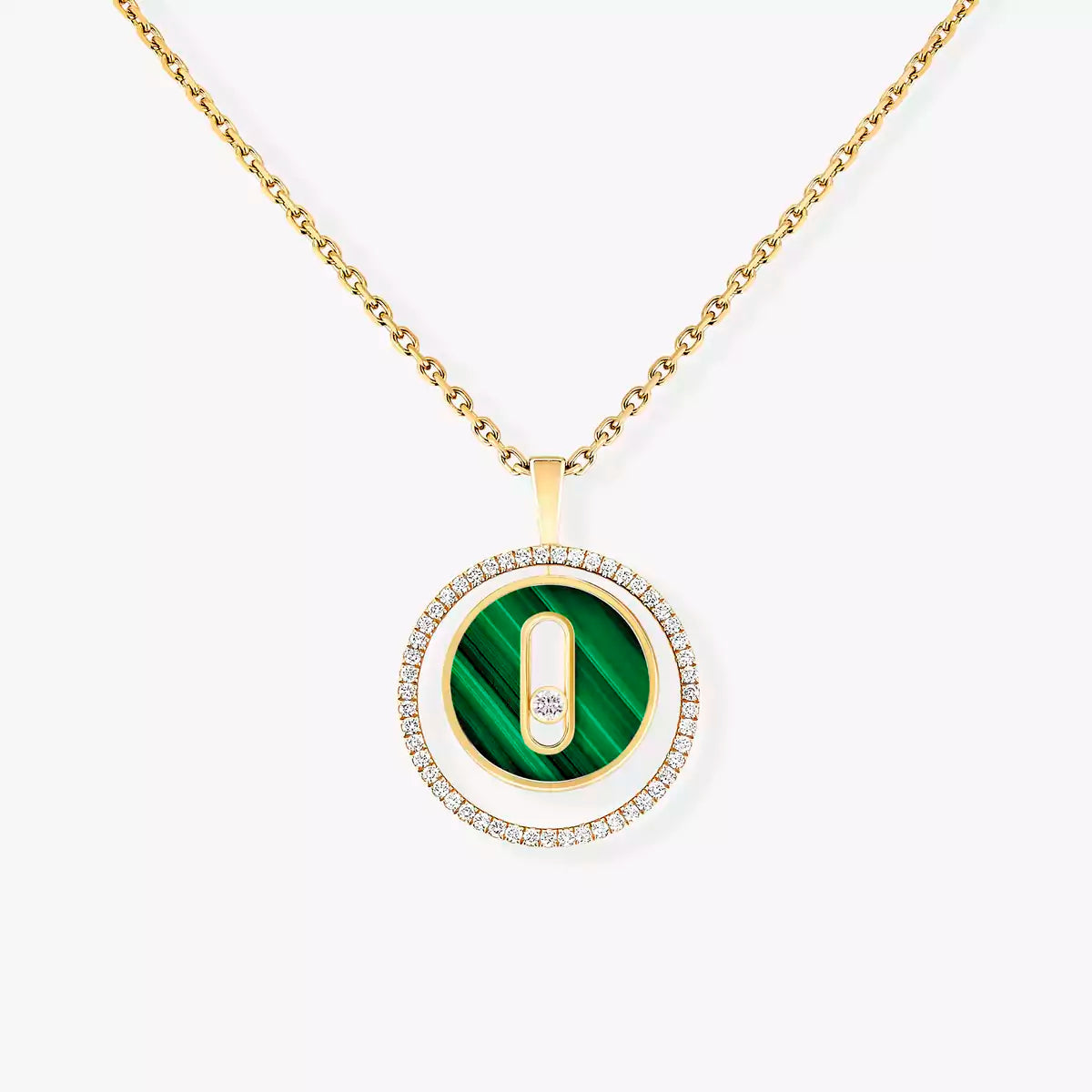 [Triumph Jewelry]Lucky Move Diamond Necklace in Rose Gold and White Mother-of-Pearl