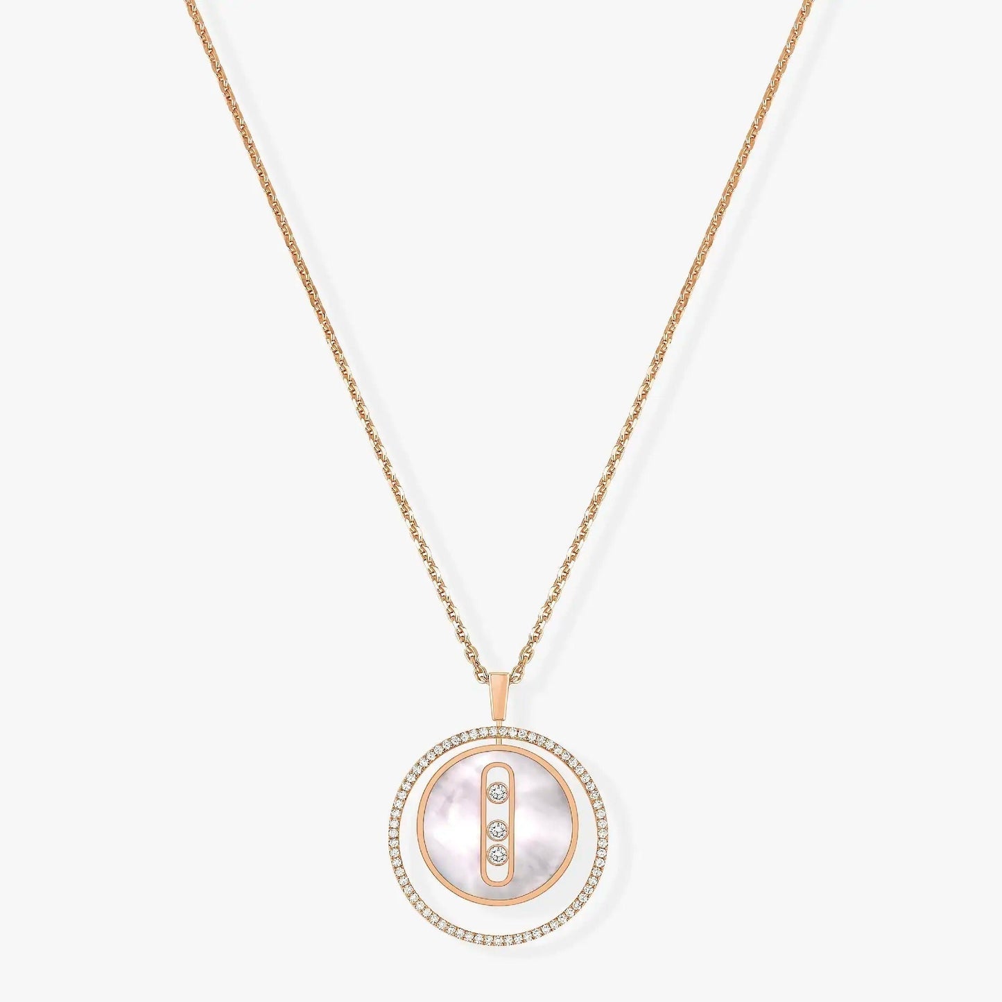 [Triumph Jewelry]LUCKY MOVE MM NACRE BLANCHE DIAMOND NECKLACE