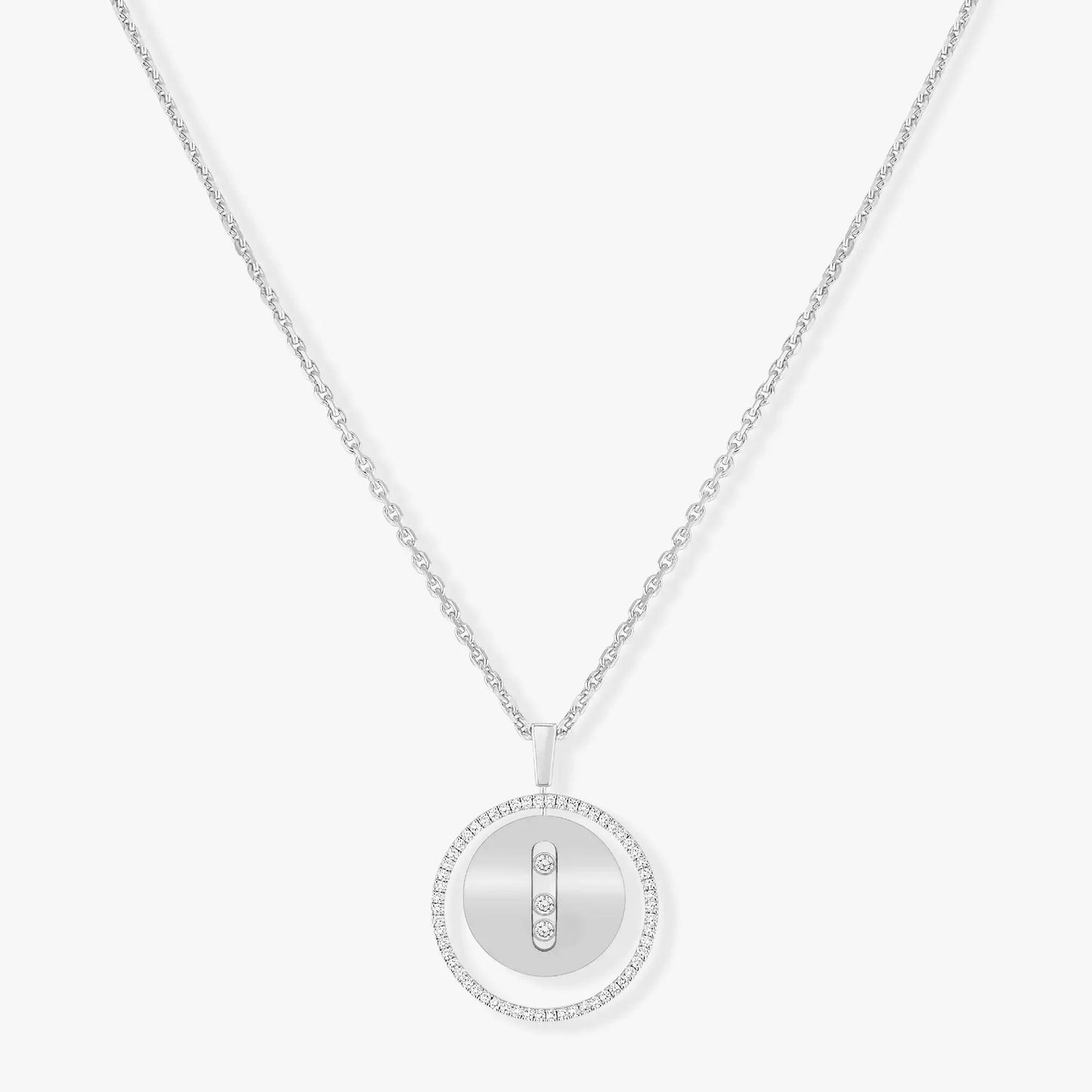 [Triumph Jewelry]LUCKY MOVE MM SILVER DIAMOND NECKLACE