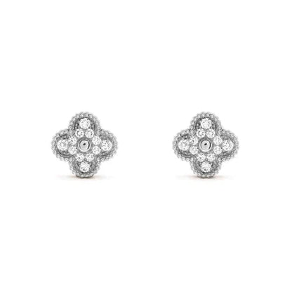 [Triumph Jewelry]CLOVER 1 MOTIFS DIAMOND STUD EARRINGS SILVER