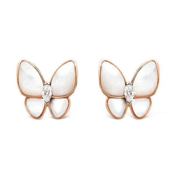 [Triumph Jewelry]BUTTERFLY MOP DIAMOND EARRINGS