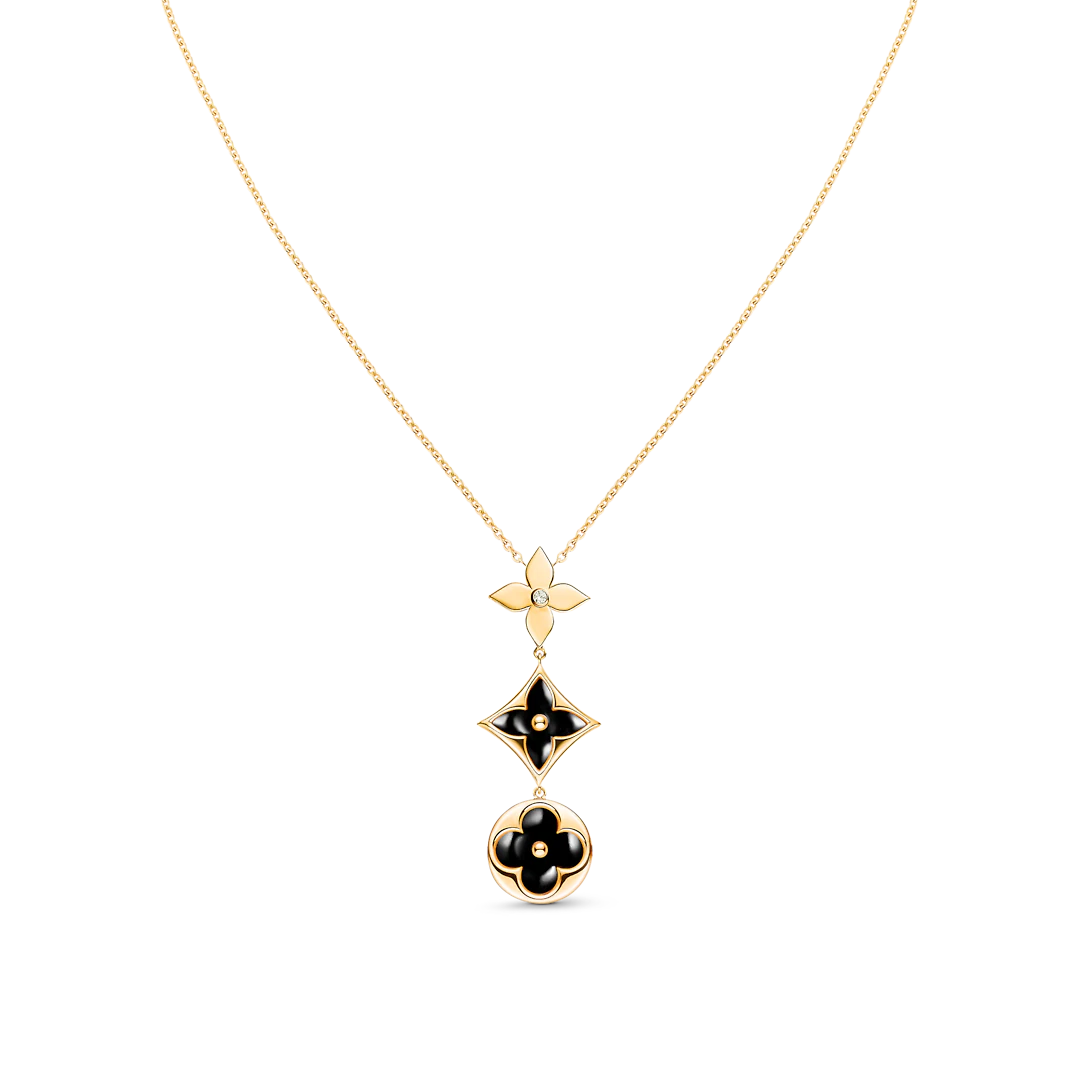 [Triumph Jewelry]STAR AND SUN ONYX PINK GOLD NECKLACE